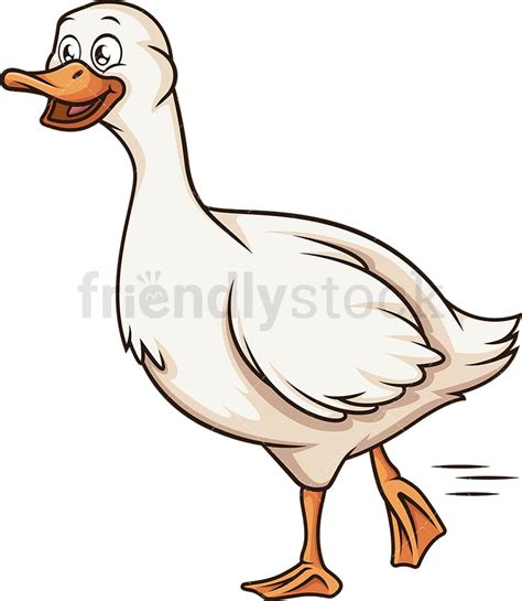 Glückliche Ente Cartoon Clipart Vektor FriendlyStock