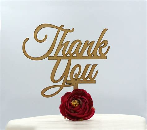 Thank You Cake Topper Wood Cake Topper Etsy