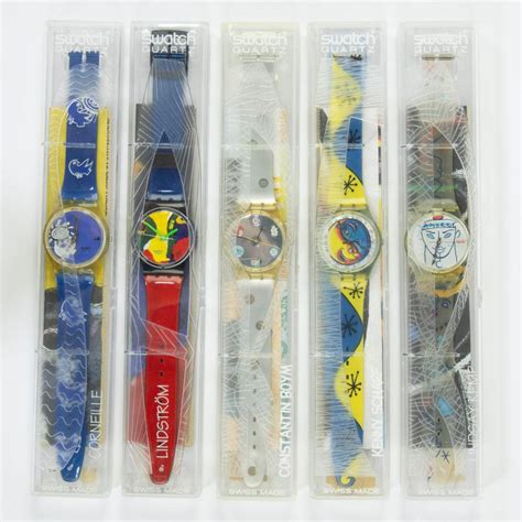 Lot 5 Swatch watches limited edition Lindström Corneille Scharf