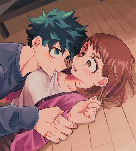 Midoriya Izuku And Uraraka Ochako Boku No Hero Academia Drawn By