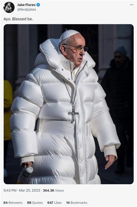 This Is Not A Real Photo Of The Pope In A Puffy Coat Snopes