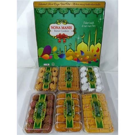 Jual Kue Kering Lebaran Nona Manis 1 Box Isi 6 Toples Shopee Indonesia