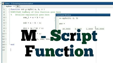 MATLAB Scripting 5 How To Write Function In M Script YouTube