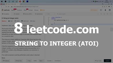 Leetcode String To Integer Atoi C