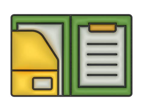 3d File Folder Icon With A Green And Yellow Folder 27244256 PNG