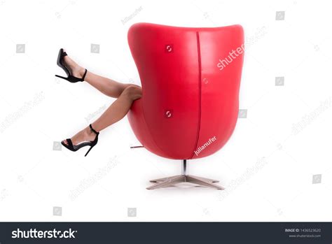 Sexy Legs High Heels Red Armchair Foto Stok 1436523620 Shutterstock