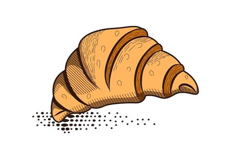 Premium Vector Croissant Doodle