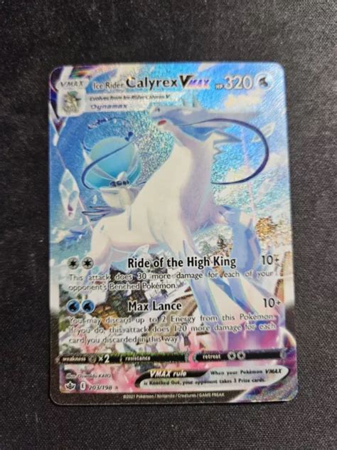 POKÉMON JCG ICE Rider Calyrex VMAX Chilling Reign 203 198 Holo Secret