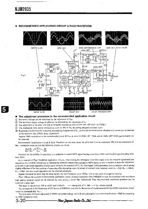 NJM2035 Datasheet 5 6 Pages NJRC STEREO MODULATOR