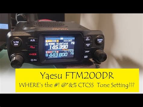 Yaesu Ftm Dr Where S The Are The Ctcss Settings Youtube