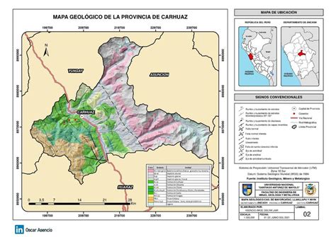 Mapa Geol Gico De La Provincia De Carhuaz Oscar Asencio Udocz