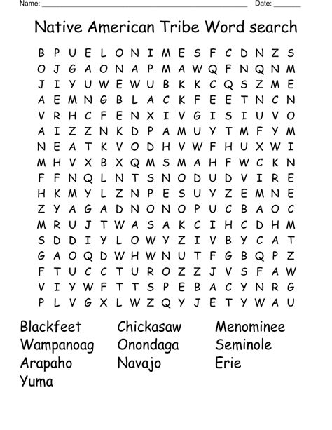 Native American Word Search Printable Word Search Maker