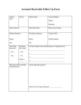 Accounts Receivable Follow Up Form Commpartners Guset User Flip Pdf