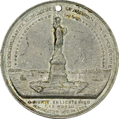 Medal. New York. New York City. 1886 Statue of Liberty Dedication ...