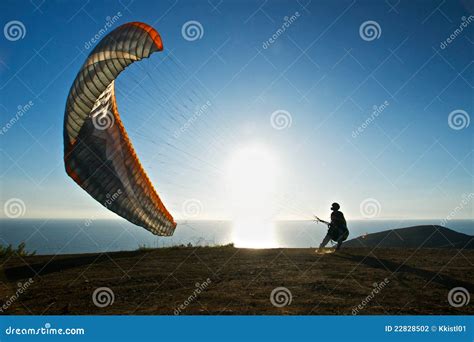 Paraglider Preps to Launch stock photo. Image of travel - 22828502