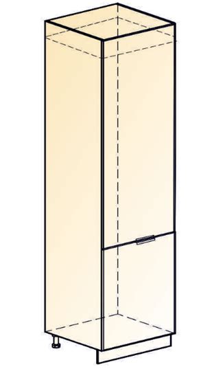 Шкаф-пенал Стоун L600 под холодильник (2 дв.гл.) (белый/лайт грей ...