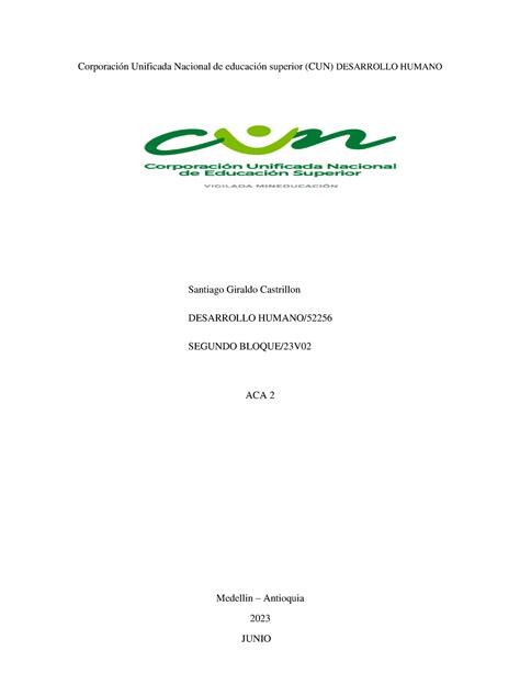 ACA 2 Desarrollo Humano Corporación Unificada Nacional de educación