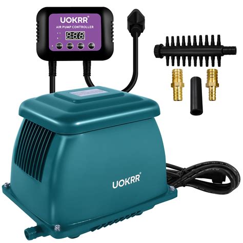 UOKRR Septic Linear Air Pump 85L Min Air Flow Pond Aerator Pump W Timer