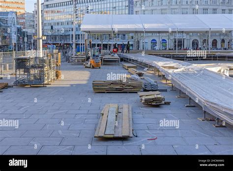 Belgrade, Serbia - December 22, 2021: Construction Site of Ice Skating ...