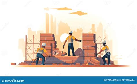 Roofer Men With Work Tools Landing Page Template Roof Construction