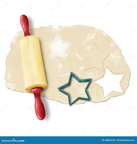 Dough With Rolling Pin Cartoon Vector | CartoonDealer.com #8803531