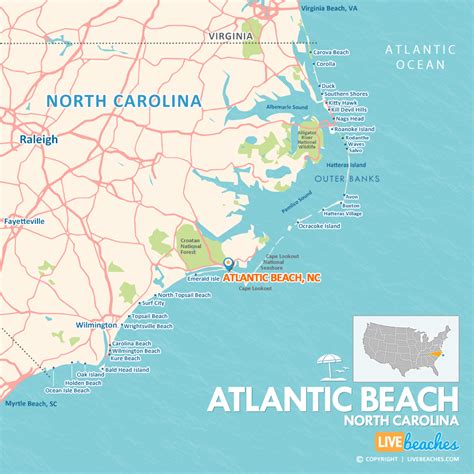 Map of Atlantic Beach, North Carolina - Live Beaches