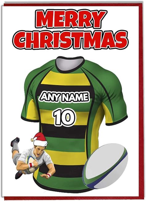 Ak Tshop Personalised Rugby Themed Christmas Card Team Northampton