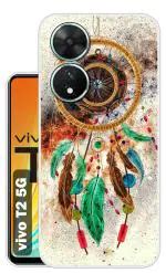 Buy Snazzy Multicolor Silicon Shock Proof Back Cover For Vivo T2 5G