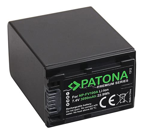 PATONA Premium Akku F Sony NP FV100 FDR AX40 FDR AX45 FDR CX680 NEX