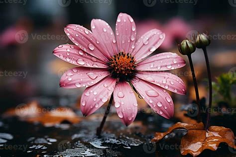 Ai Generated A Flower In The Rain Ai Generated 35310804 Stock Photo At