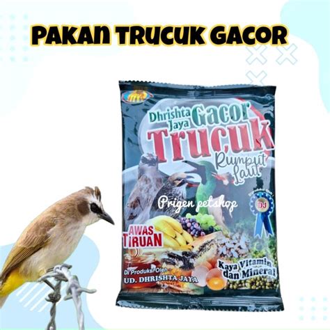 jual trucuk gacor hijau rumput laut pakan voer burung trucuk kutilang