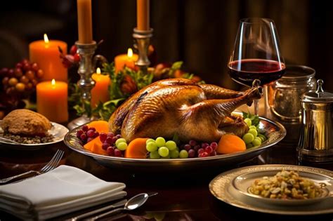 Premium Photo | Thanksgiving Feast Table with Turkey