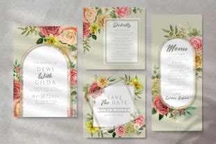 Colorfull Floral Wedding Invitation Card Graphic By Theresia Studio