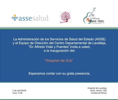 Asse Invitación Inauguración Hospital De Día Lavalleja