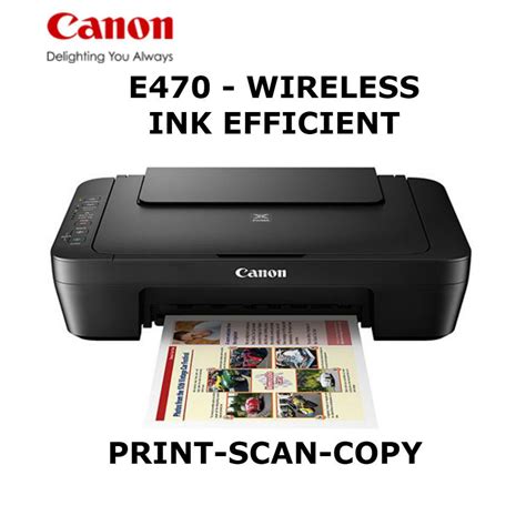 Canon E470 Ink Efficient Print Scan Copy Wifi 3 In 1 Printer 3