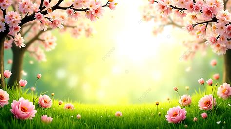 fresh spring season background  vibrant blossoms floral festival