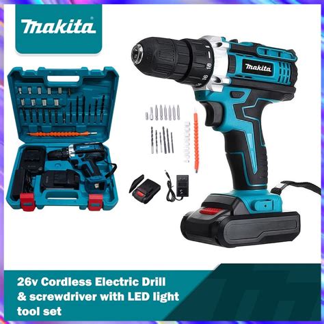 Cordless Electric Impact Drill Hammer Drill Percussion Drill Driver DC