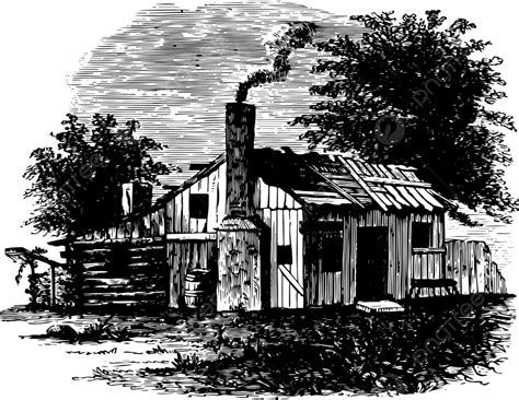 Birthplace Of Andrew Jackson Vintage Illustration State Black Engraved