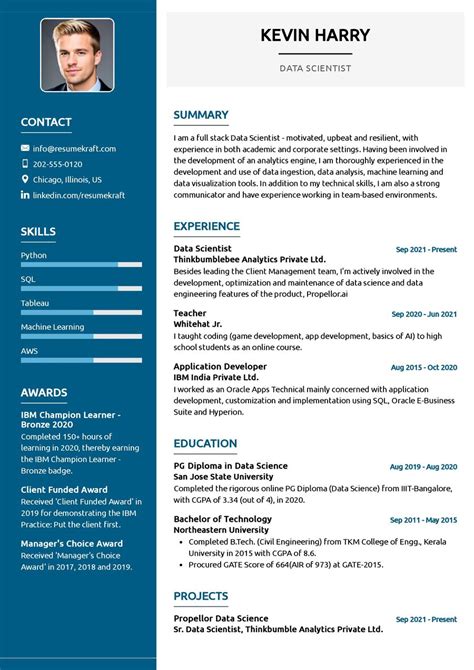 Data Scientist CV Example In 2025 ResumeKraft