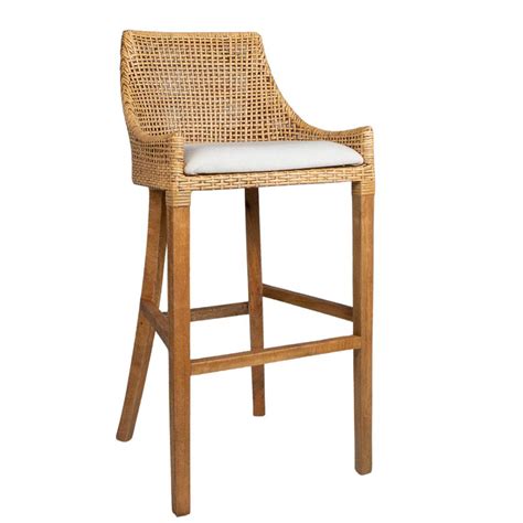 Cleveland Brown Rattan Bar Stool Eureka Furniture