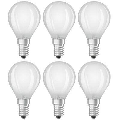 6 x Osram LED Filament Tropfen Classic 2 5W 25W E14 matt warmweiß