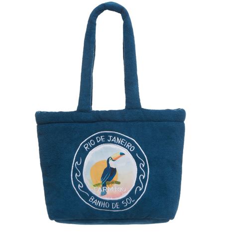 Bolsa Farm Totebag Praiana Dia De Sol Azul Dom Store Multimarcas