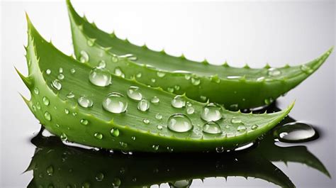 Premium Photo Fresh Aloe Vera With Water Drop Isolated On White