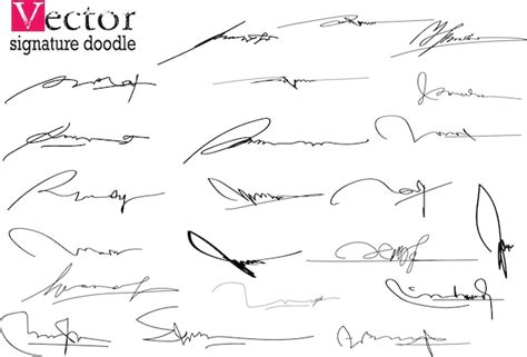 Doodle De Signature Signature Manuscrite Diff Rents Exemples De