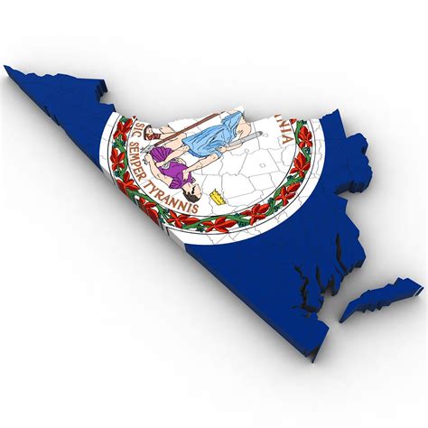 Virginia Political Map 3D Model $40 - .3ds .obj .max - Free3D