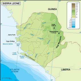 Sierra Leone Physical Map Eps Illustrator Map Digital Maps Netmaps