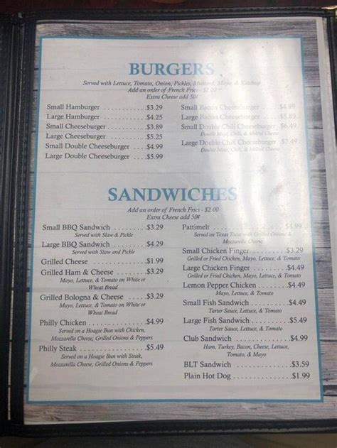 Menu At Mr Sams Cafe Skyline