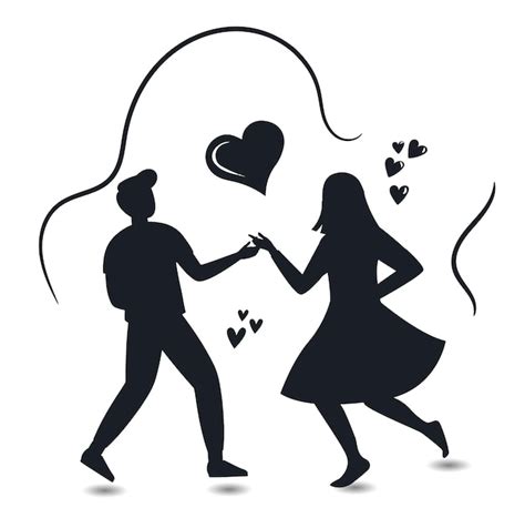 Premium Vector Happy Couple Dance Concepts Vectors Silhouettes