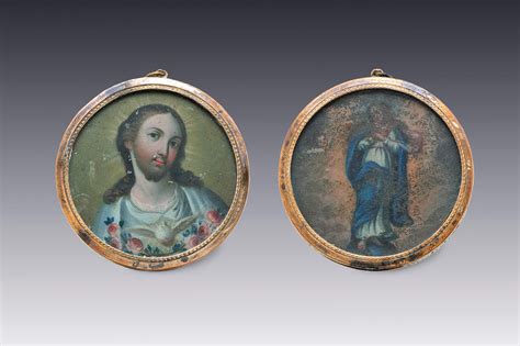 Medallón relicario Jesucristo e Inmaculada Salas de Arte Virreinal