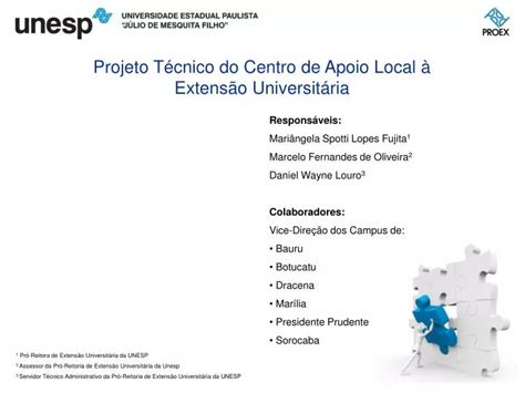 PPT Projeto Técnico do Centro de Apoio Local à Extensão Universitária